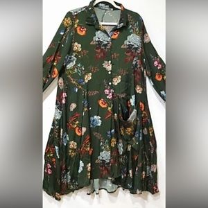 Gorgeous Alembika floral pocket wonderful dress. Size 5 (14-16 US). Excel cond.